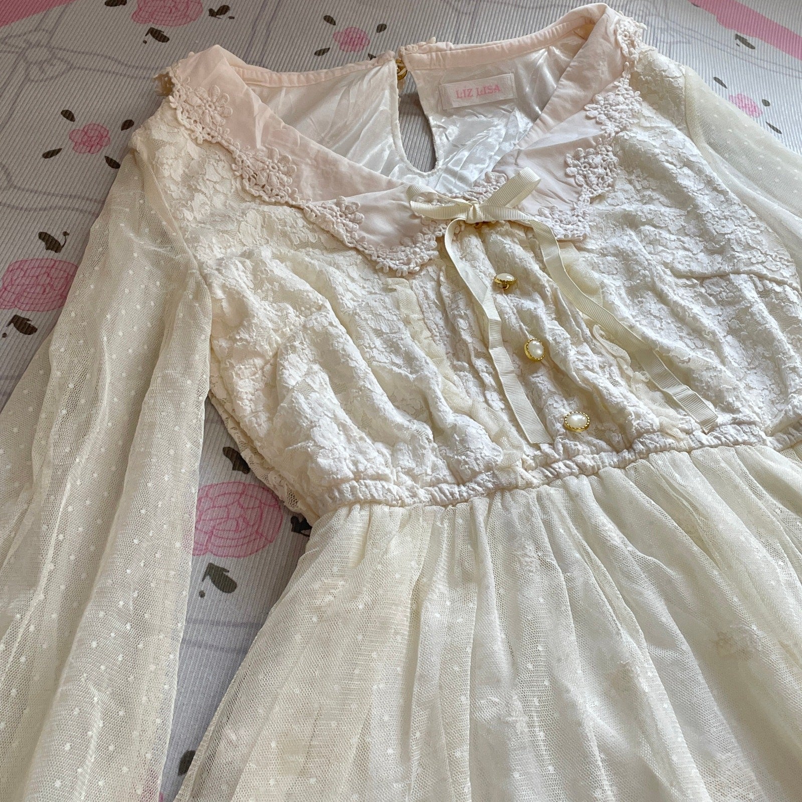Liz Lisa lace babydoll mini dress cream coquette himekaji Japanese fashion2