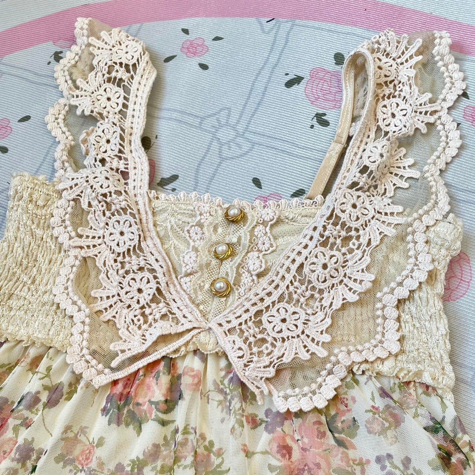 Axes femme floral lace babydoll dress2