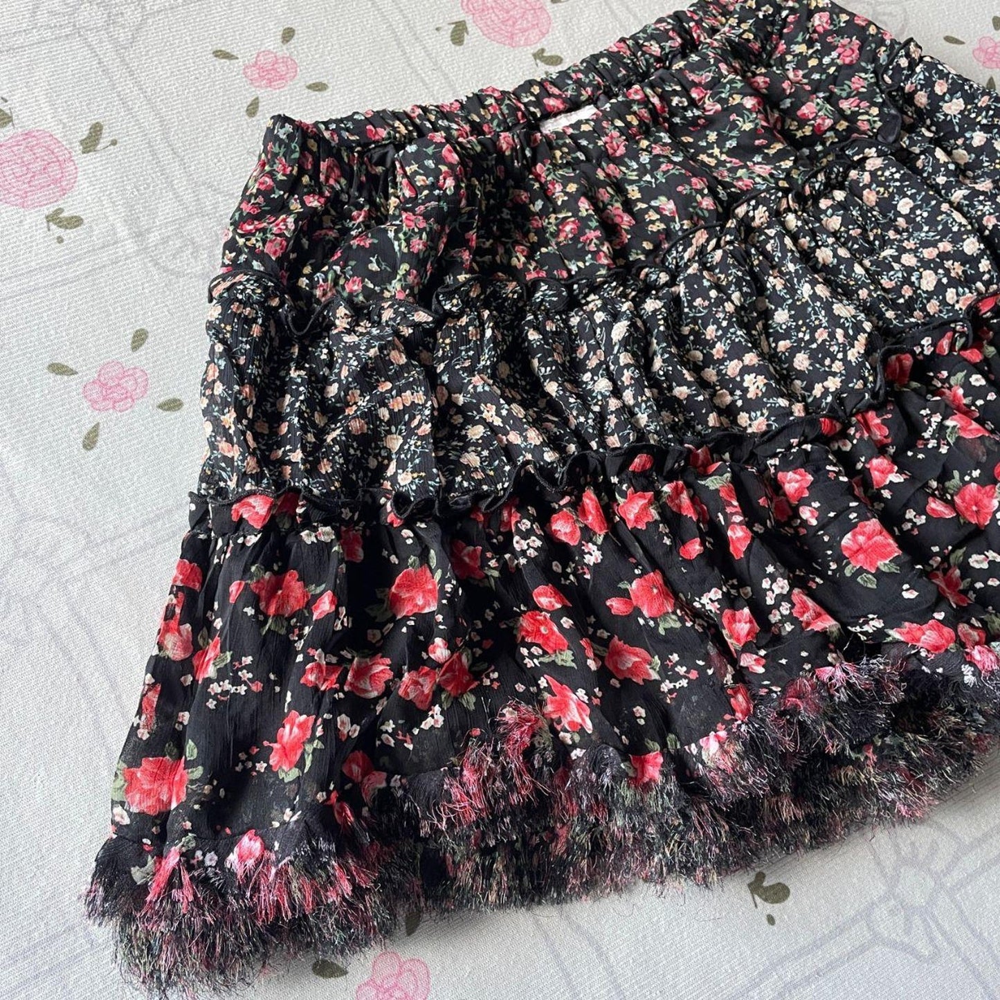 Japanese Vintage Layered Floral Skirt – Mori Kei / J-fashion1