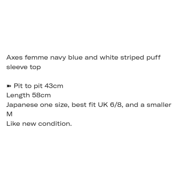 Axes femme navy blue and white striped puff sleeve top4