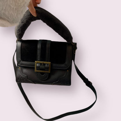 Axes Femme rare shoulder bag with buckle detail and plush handle 0