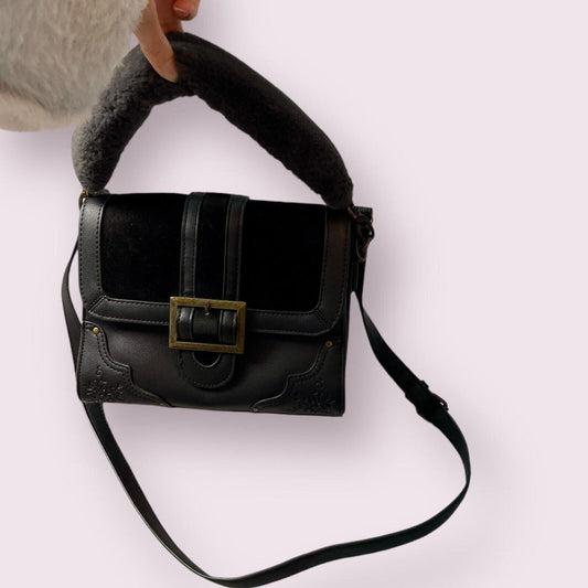 Axes Femme rare shoulder bag with buckle detail and plush handle 0