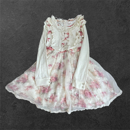 Liz Lisa Floral Tulle Dress Ryousangata Kawaii Long-Sleeve0