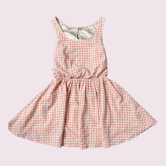 Cute Japanese brand pink and white gingham sleeveless dress  0