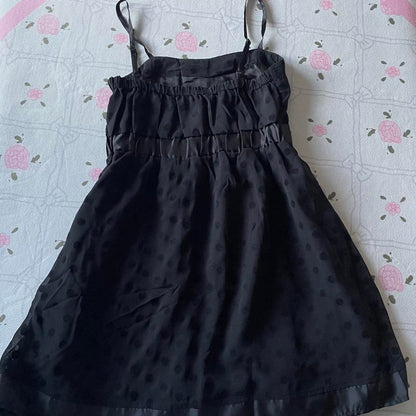 Tralala black polka dot JSK dress with waist bow detail brand new1