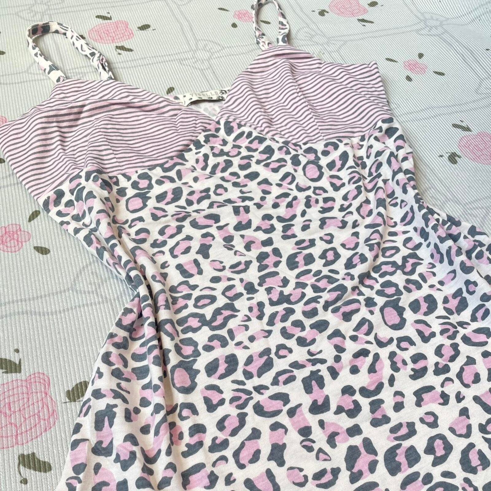 Vintage striped and leopard print camisole top3