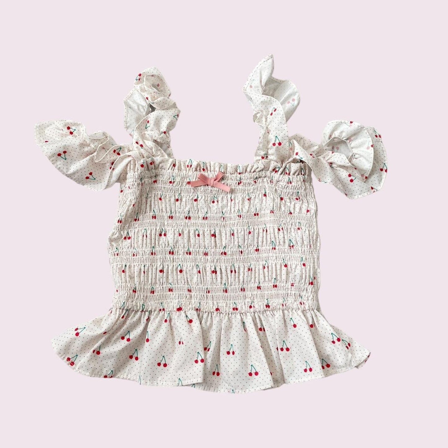 Cropped ruched sleeveless summer top off-shoulder with flouncy straps0