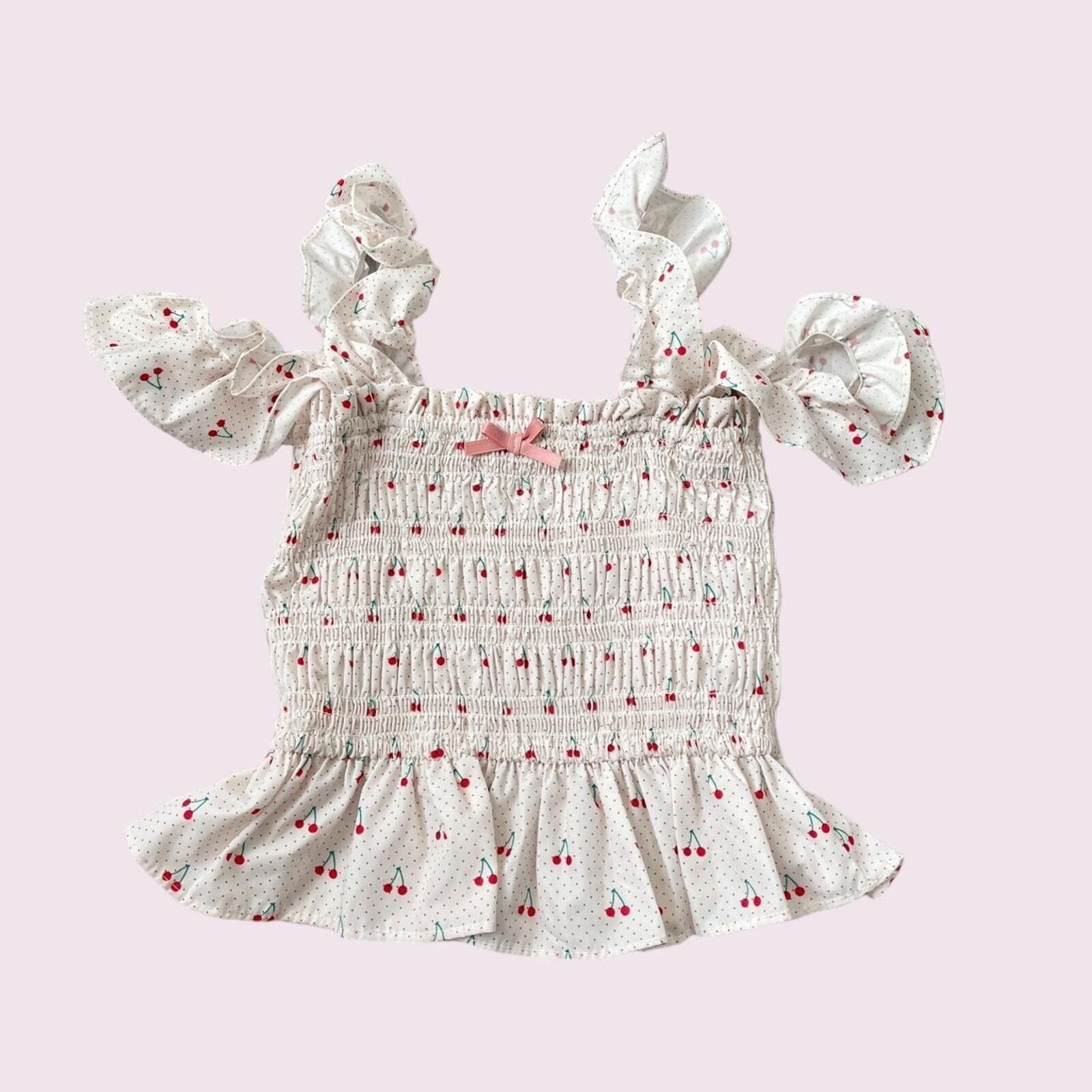 Cropped ruched sleeveless summer top off-shoulder with flouncy straps0