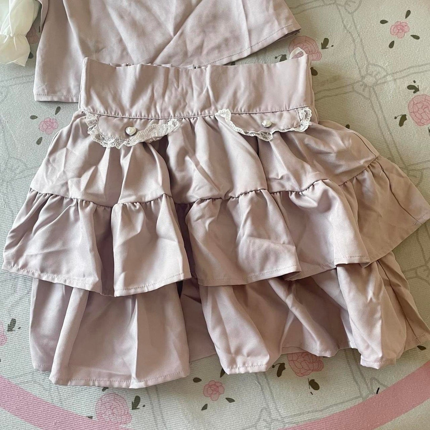 Japanese blouse & tiered skirt set – Jirai Kei style4