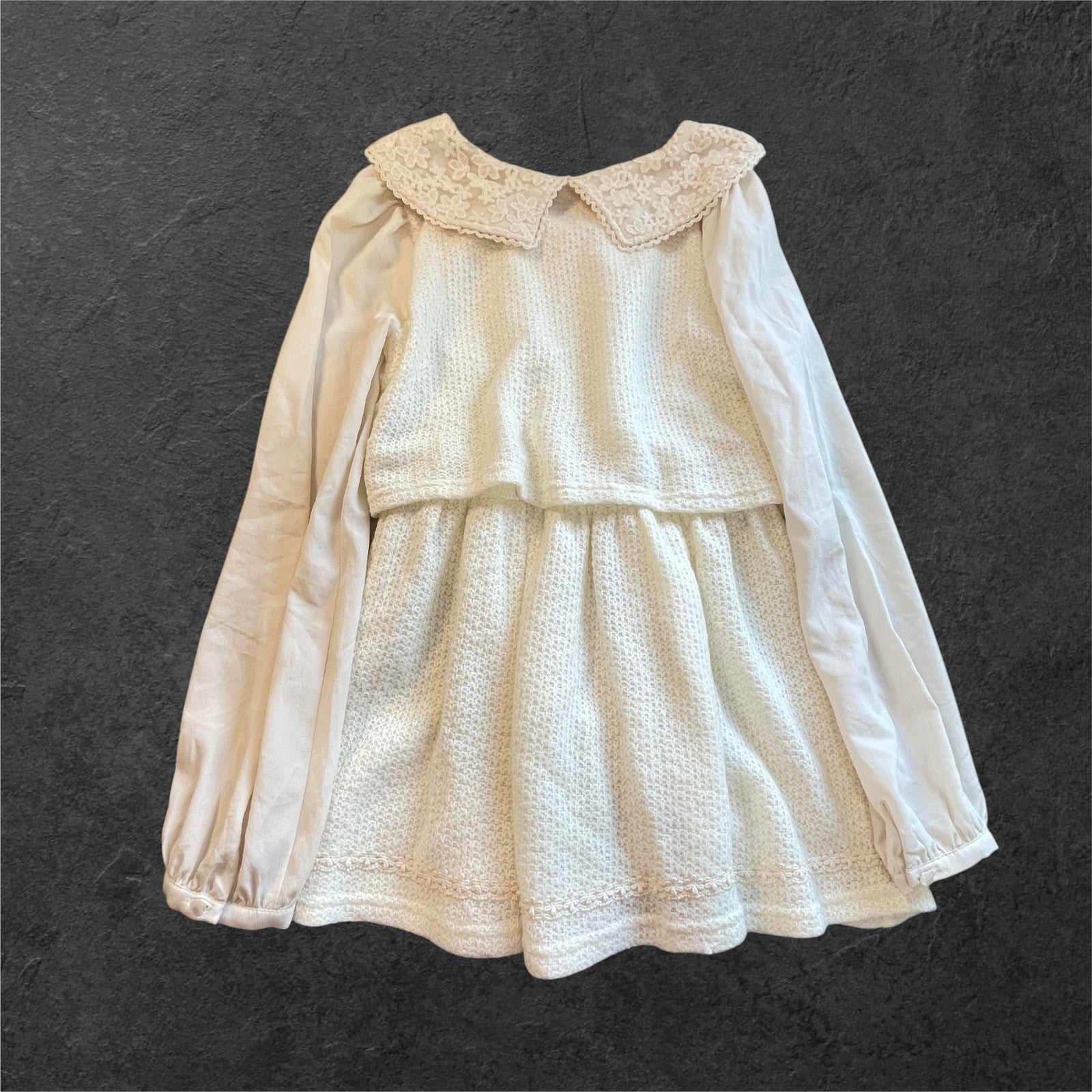 Liz Lisa ivory lace mini dress – elastic waist, tunic style1