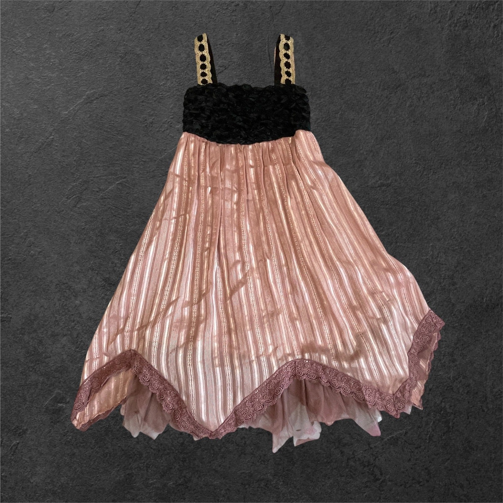 Axes Femme vintage-pink dress, romantic layered hem, classic girly jfashion0