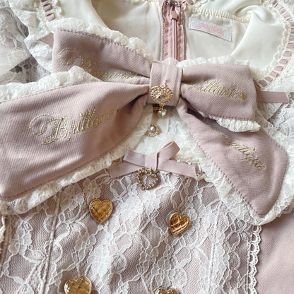Liz Lisa dusty pink lace bow blouse & shorts set with a detachable bow 3