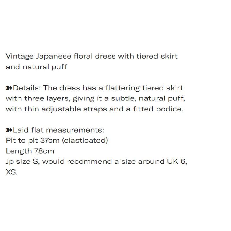 Vintage Japanese floral dress with tiered skirt and natural puff6