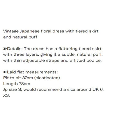 Vintage Japanese floral dress with tiered skirt and natural puff6