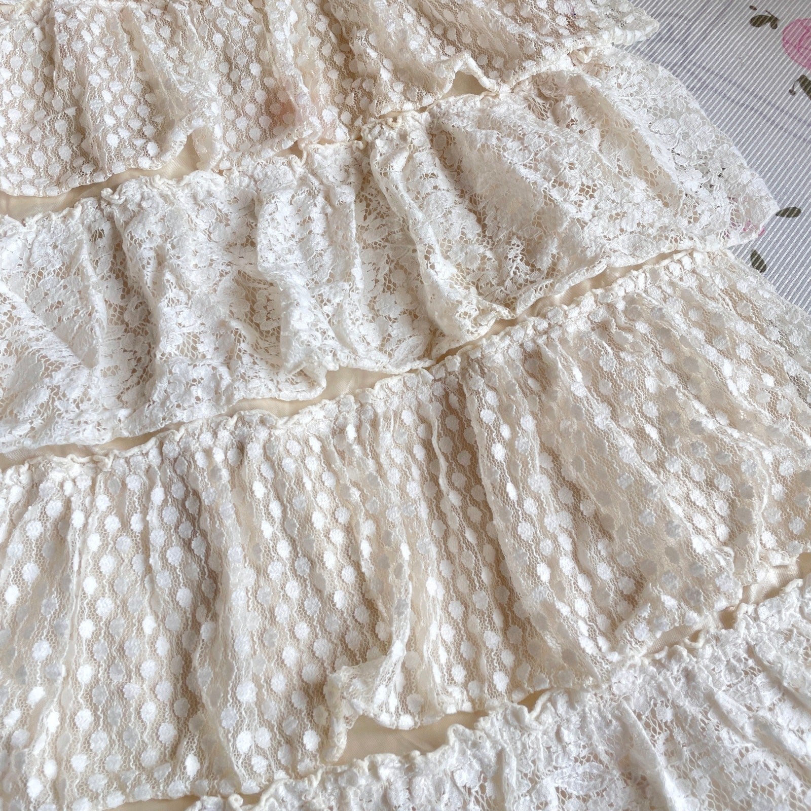 Vintage Layered Lace Cami Mini Dress – Made in Korea4