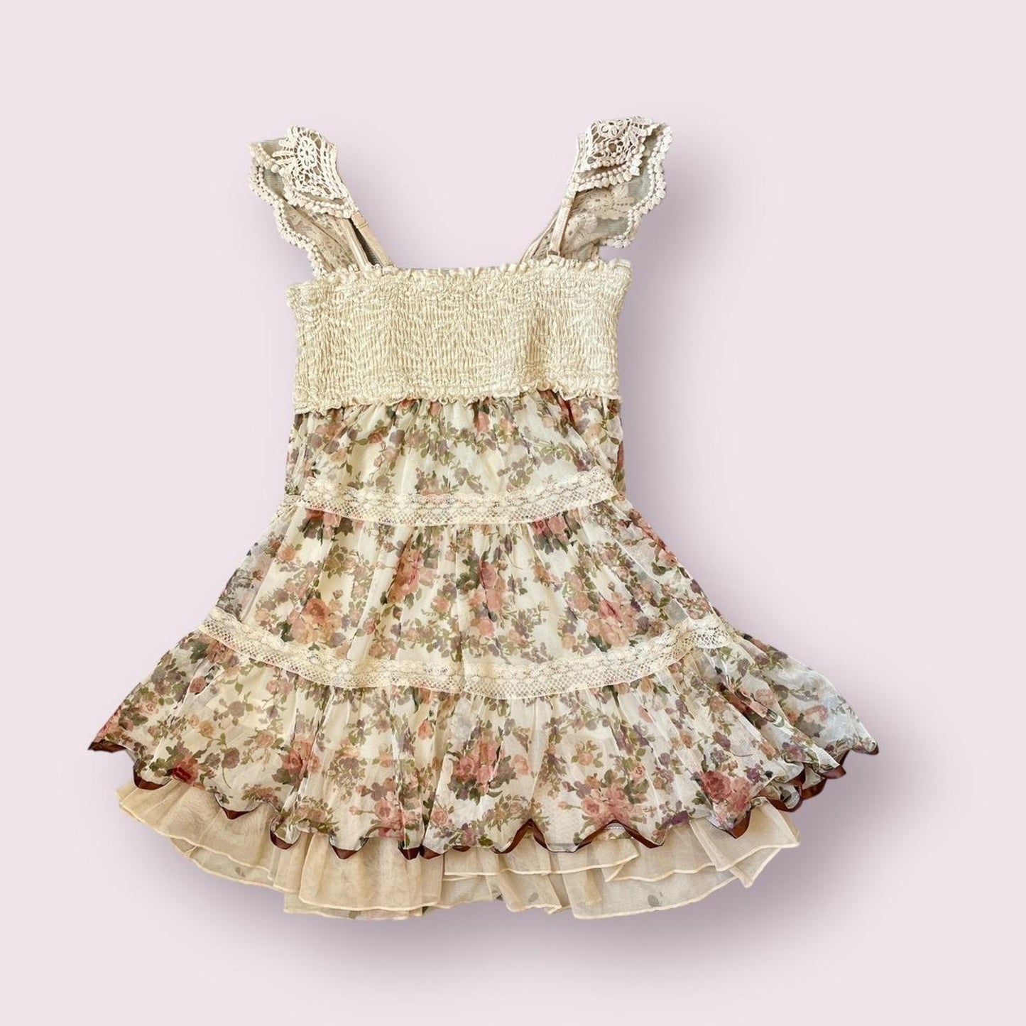 Axes femme floral lace babydoll dress1