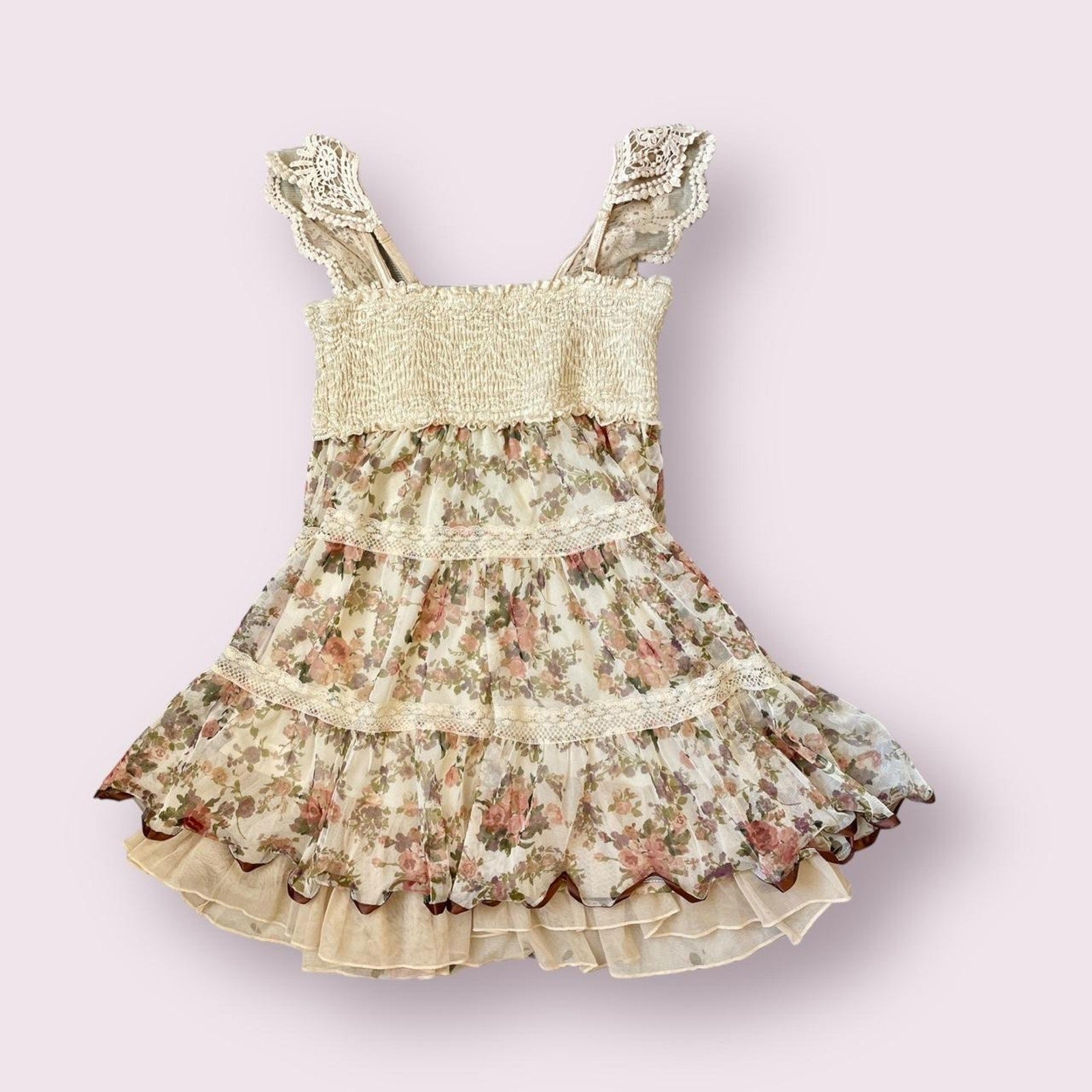 Axes femme floral lace babydoll dress1