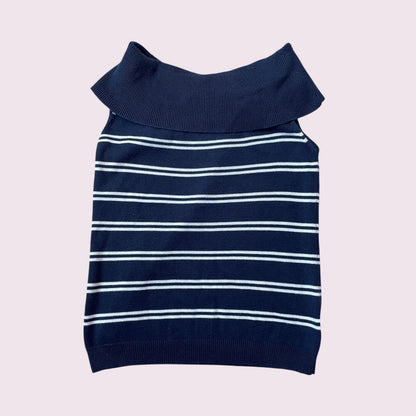 Japanese vintage navy striped knit top - japan retro kawaii style1