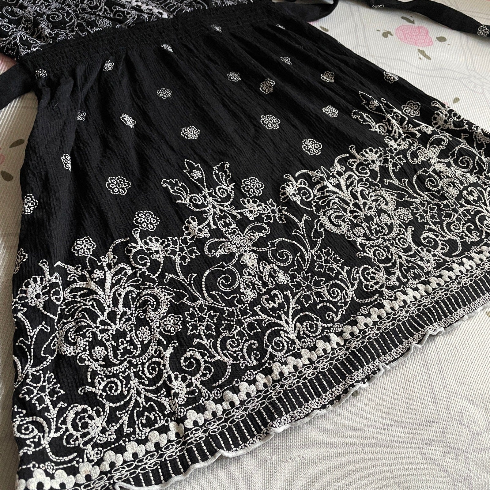 Japanese Vintage Black Embroidered Top4