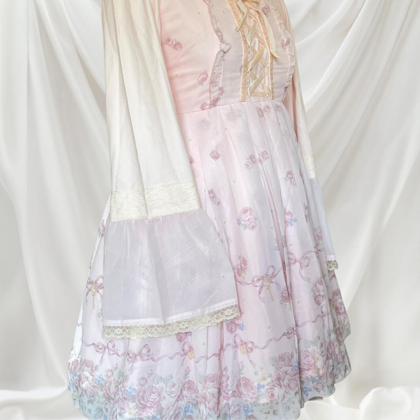 Liz Lisa longsleeve floral laceup dress 1
