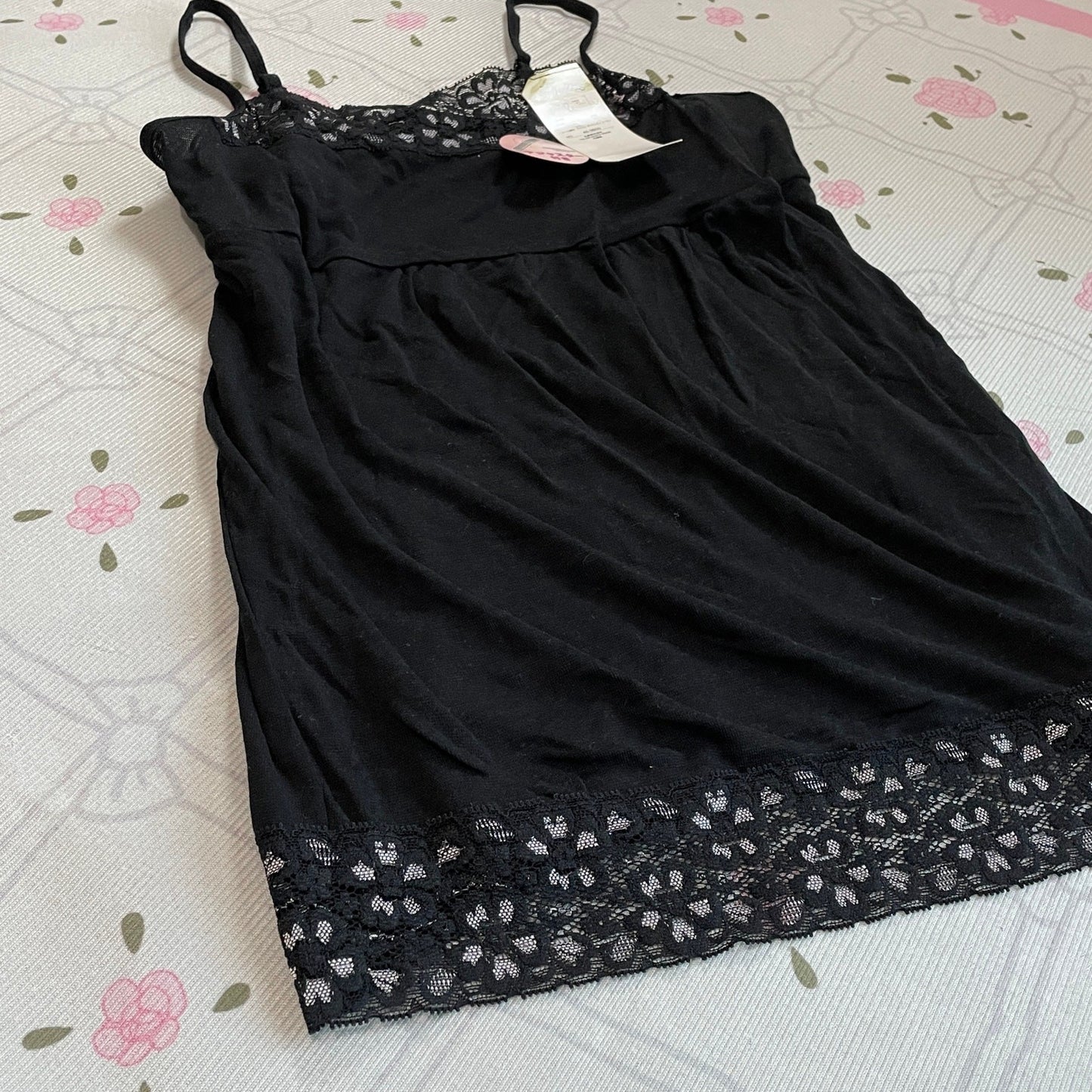Black Lace Trim Camisole Slip Dress JP Innerwear Layering Tank3