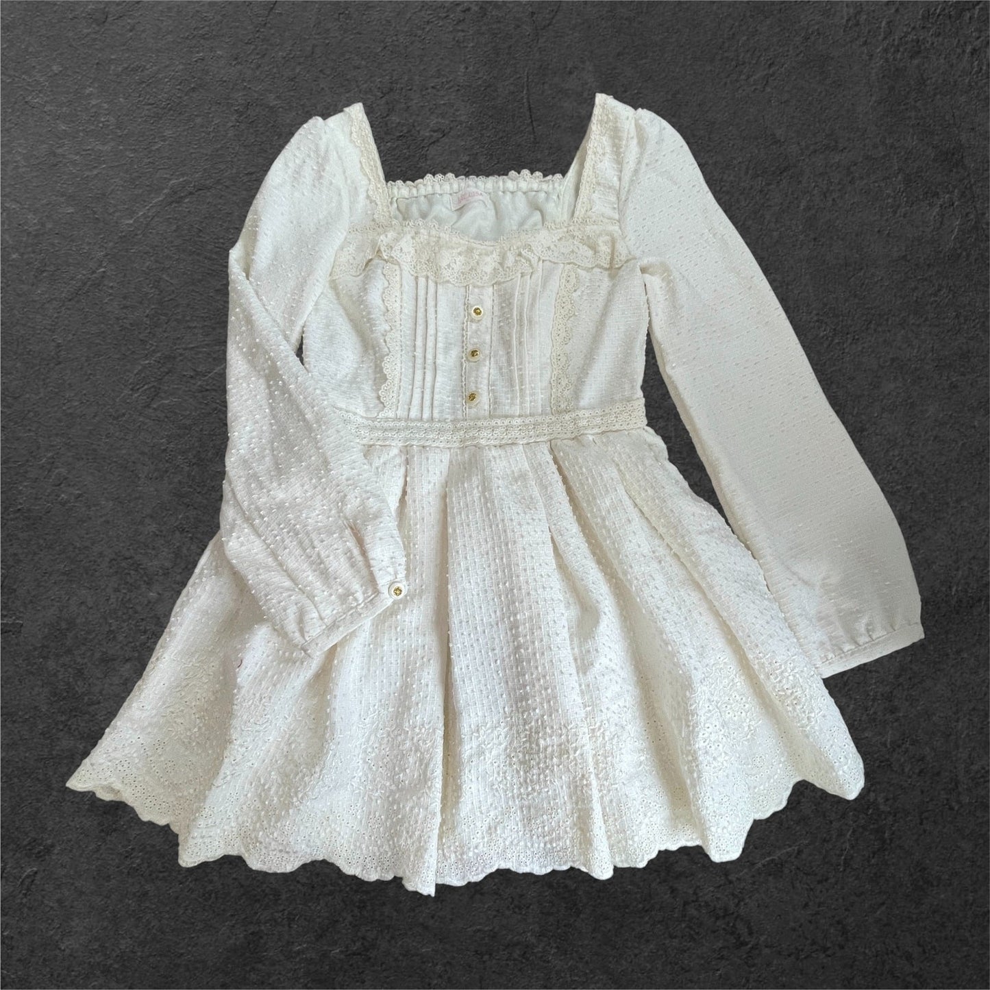 Liz Lisa White Dobby Lace Mini Dress Ryousangata Kawaii Girly Kei0