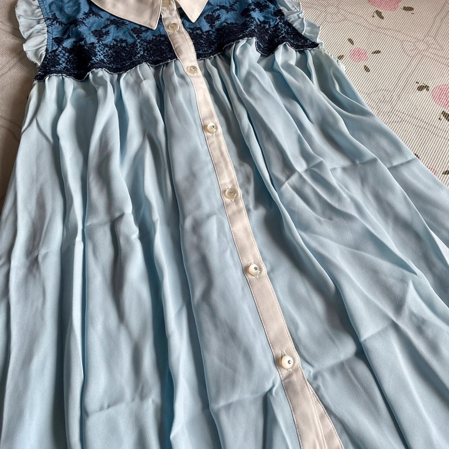 Axes Femme Blue Lace Collar Top/Shirt Dress4