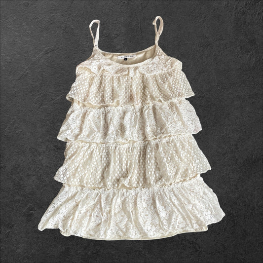 Vintage Layered Lace Cami Mini Dress – Made in Korea0