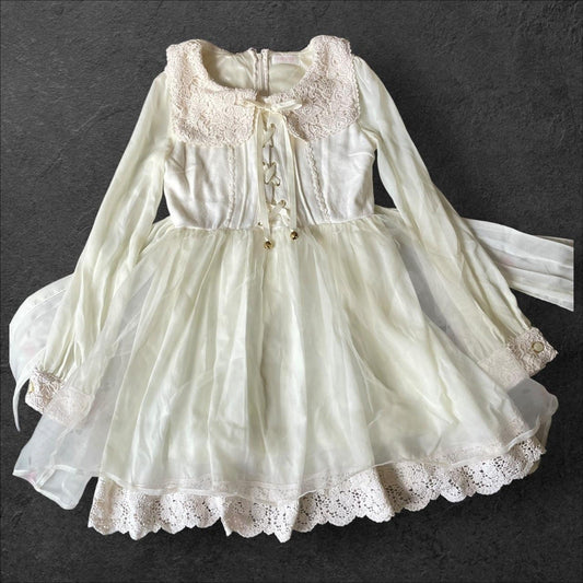 Liz Lisa ivory lace princess dress with tulle overlay0