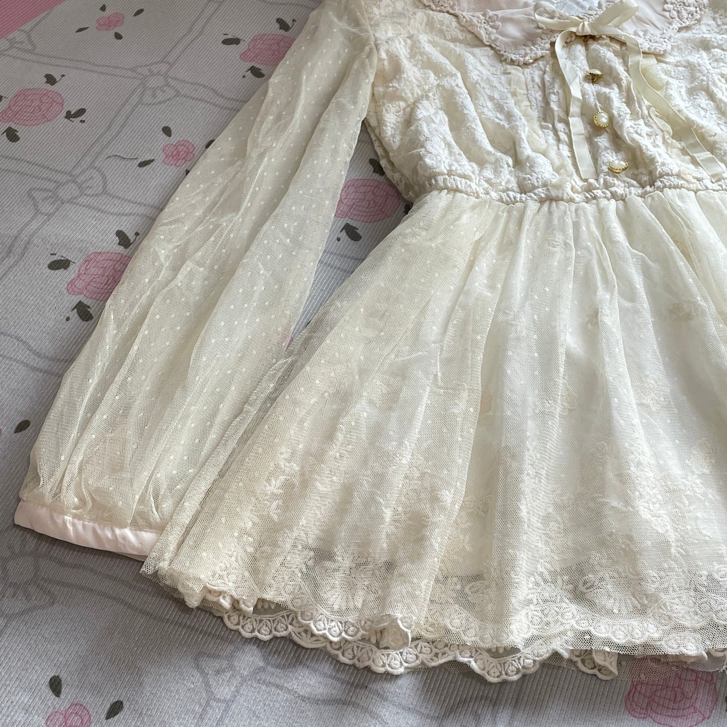 Liz Lisa lace babydoll mini dress cream coquette himekaji Japanese fashion4
