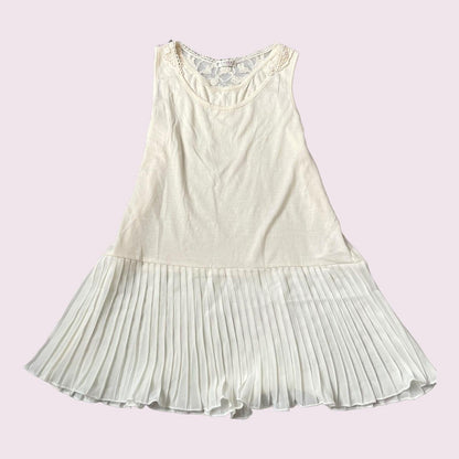 Axes Femme vest top/ mini sleeveless dress with embroidery and a pleated skirt 0