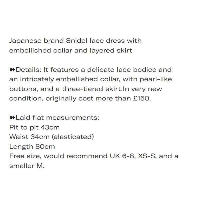 Japanese brand Snidel lace dress with embellished collar and layered skirt6