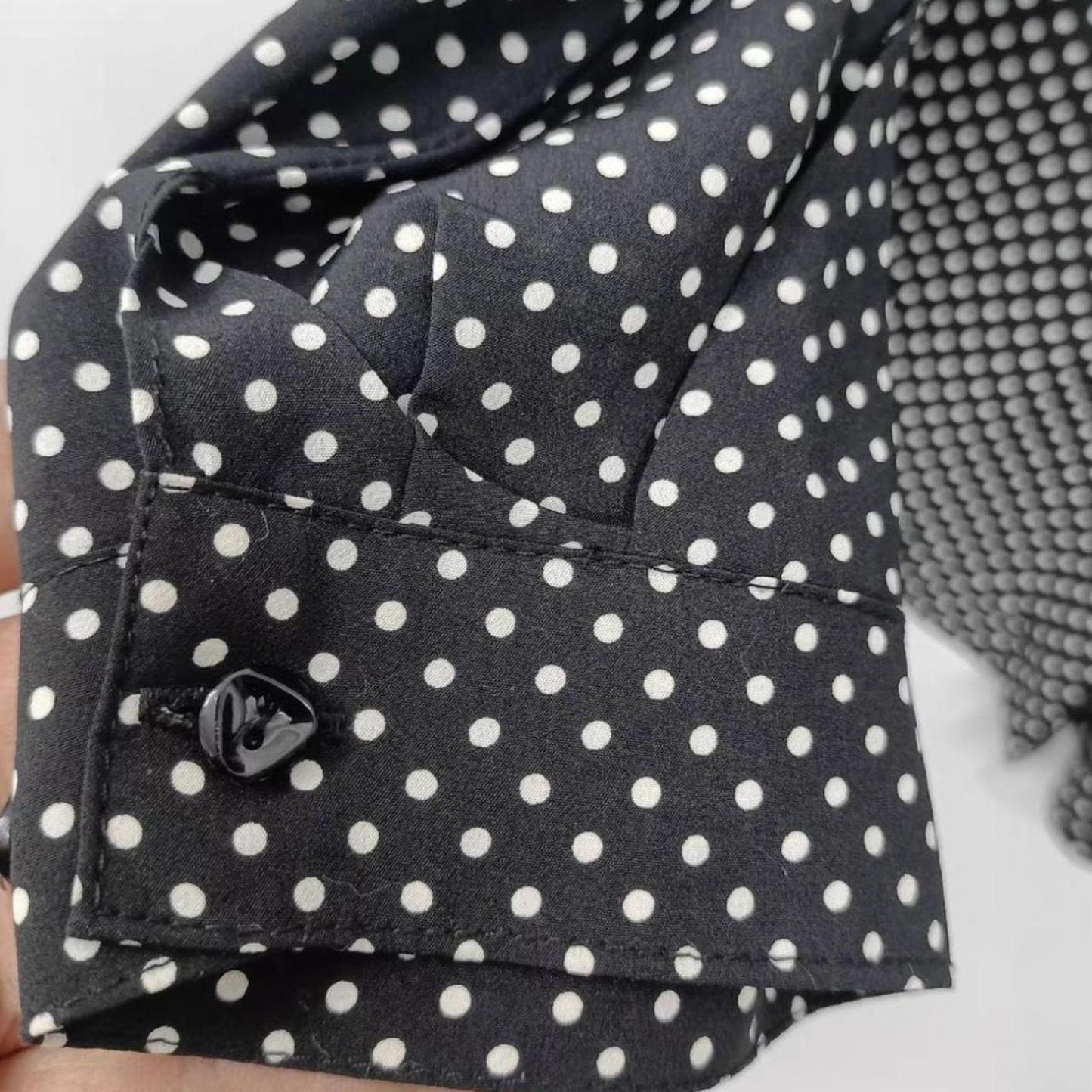 Vintage Japanese Polka Dot Button-Down Blouse3