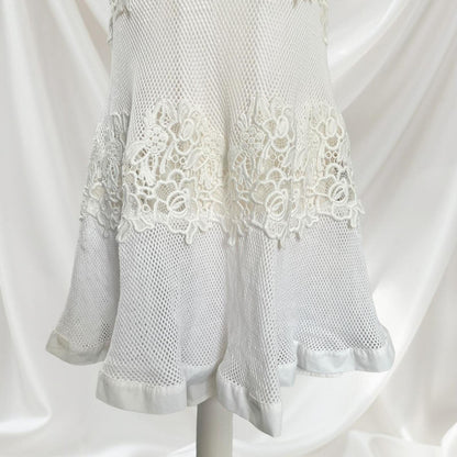 Japanese brand Snidel white dress two-piece with a mesh outer dress1