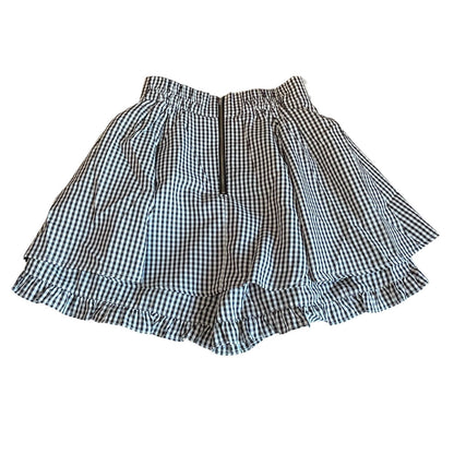 Ank Rouge Black & White Gingham Ruffle Skort Kawaii J-fashion1