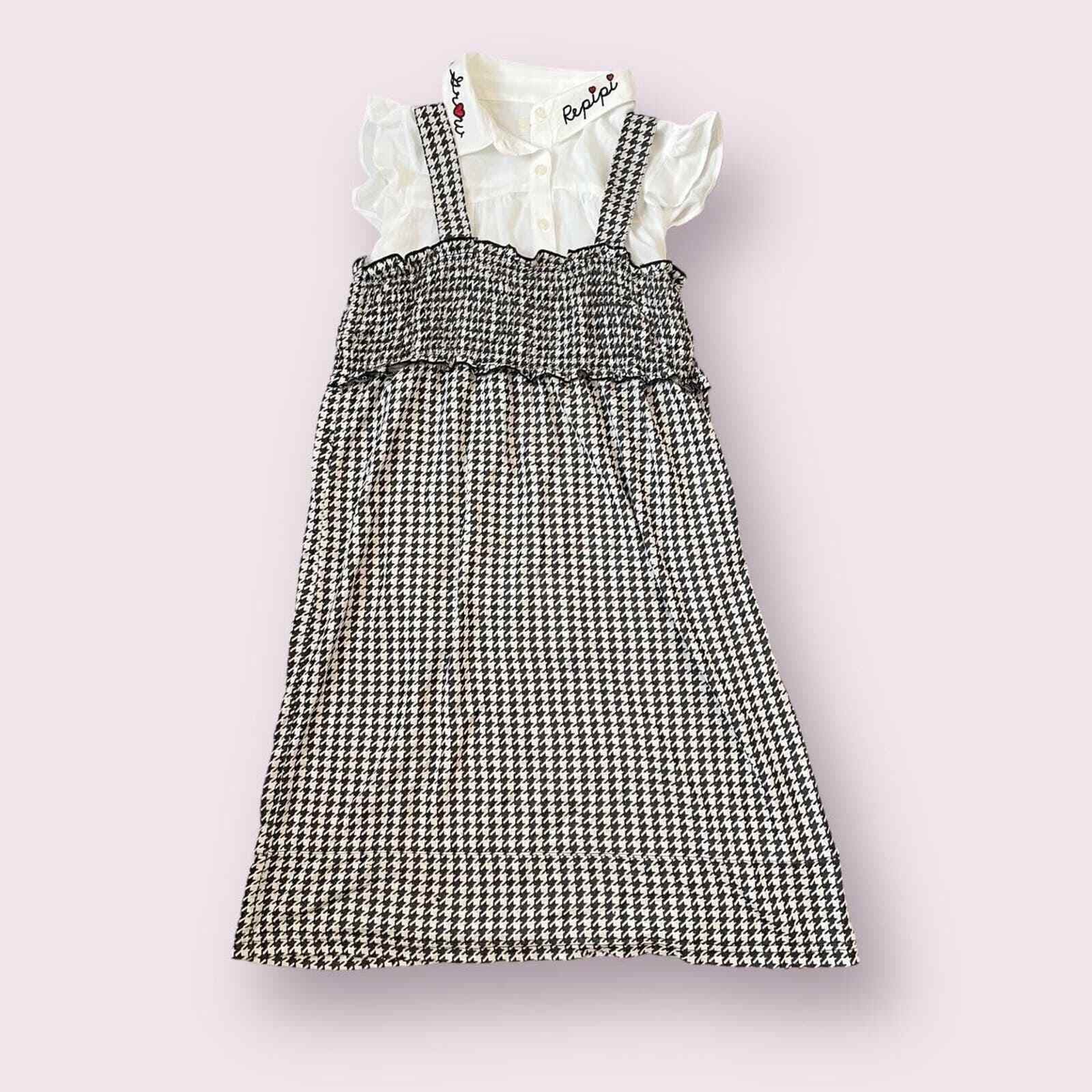 Japanese gingham dogtooth dress details0