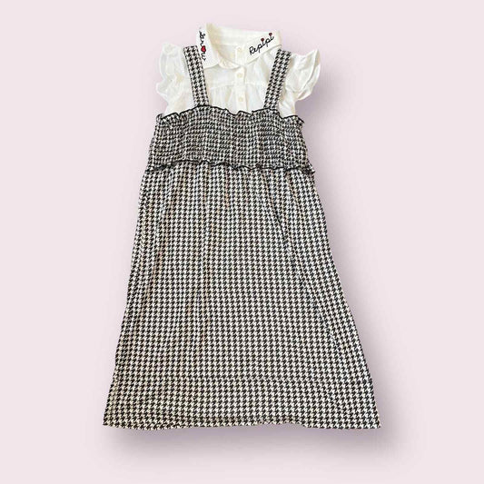 Japanese gingham dogtooth dress details0