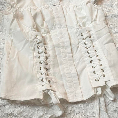 White lace blouse with a detachable bow3