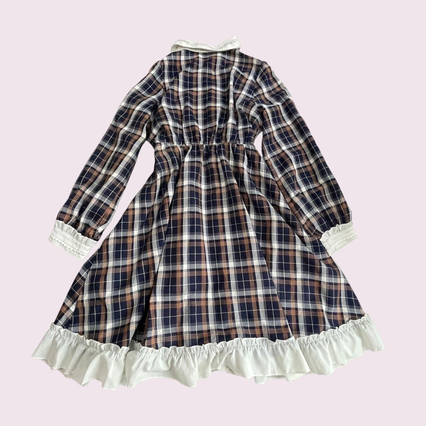 Axes Femme Plaid Ruffle Dress – Classic Check, Peter Pan Collar1