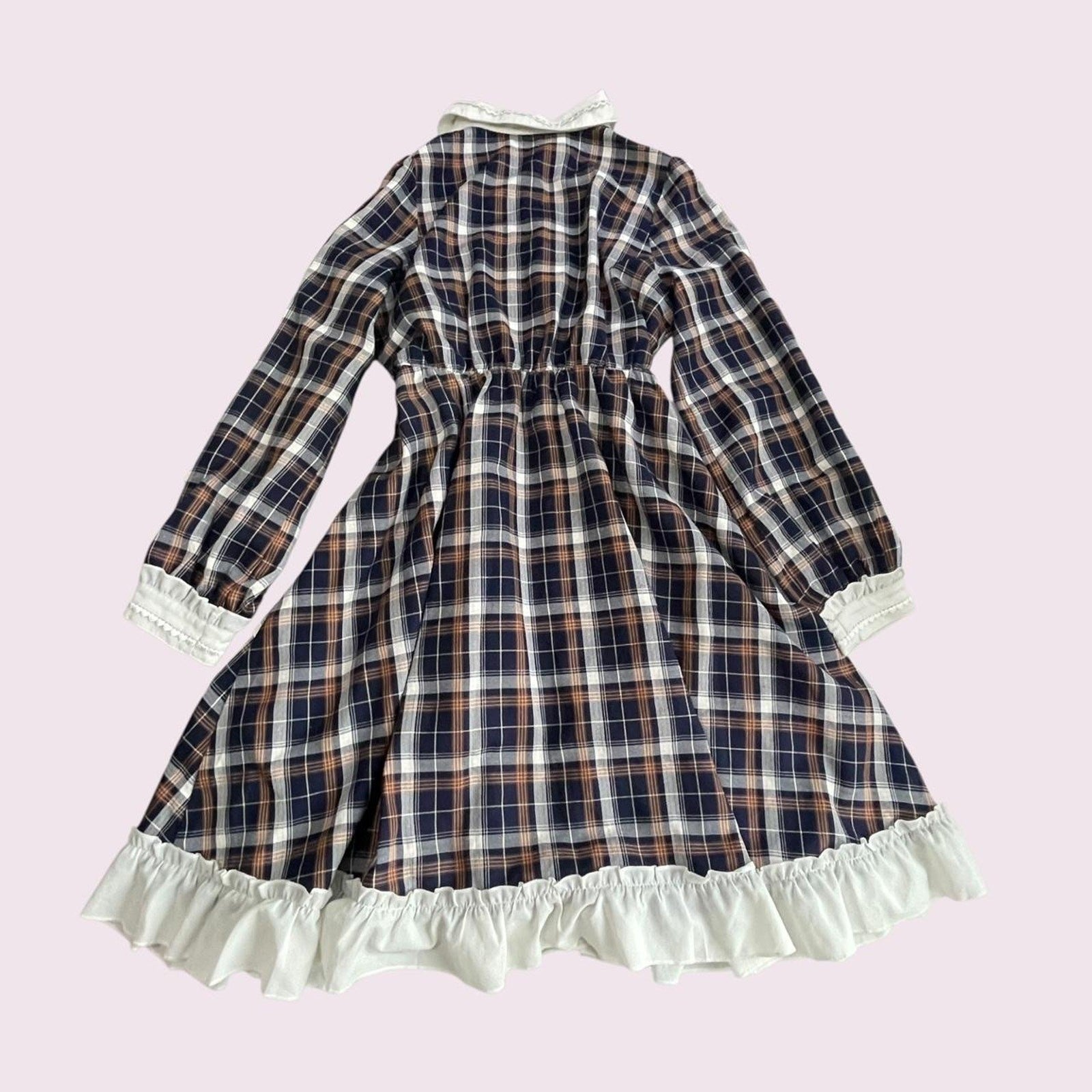 Axes Femme Plaid Ruffle Dress – Classic Check, Peter Pan Collar1