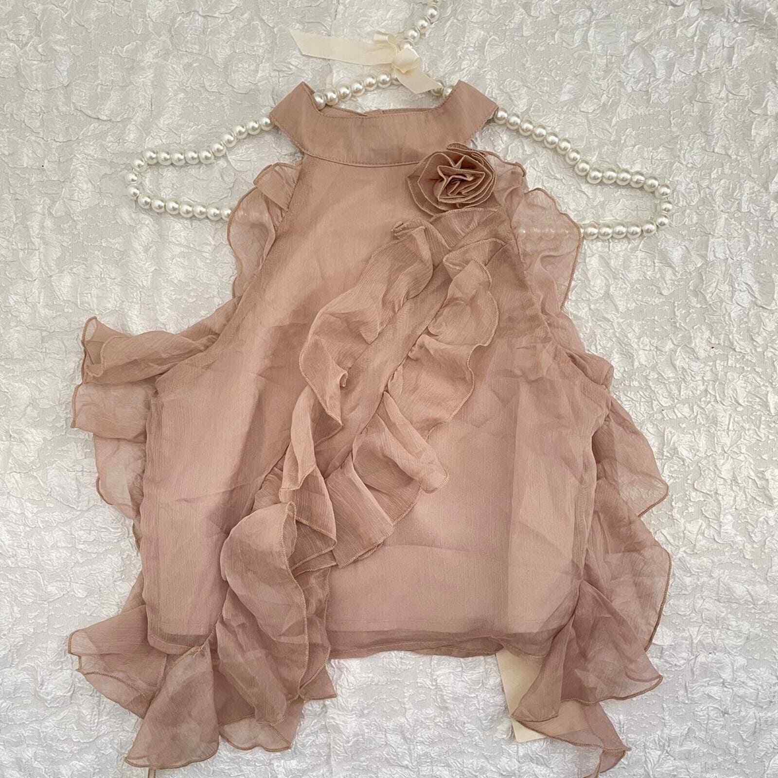 Halterneck tank top with ruffle design 5