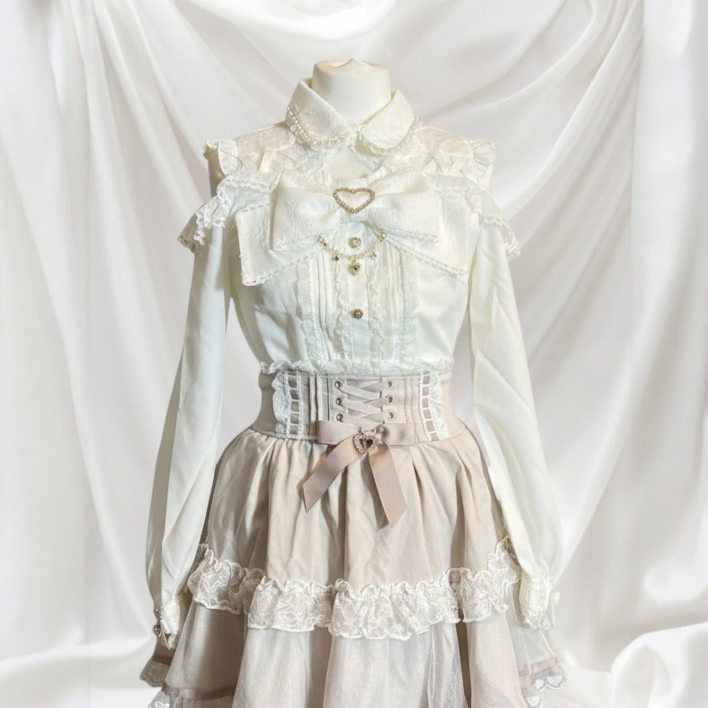 Liz Lisa open shoulder ruffle blouse Jirai Kei style Jfashion0