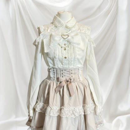 Liz Lisa open shoulder ruffle blouse Jirai Kei style Jfashion0