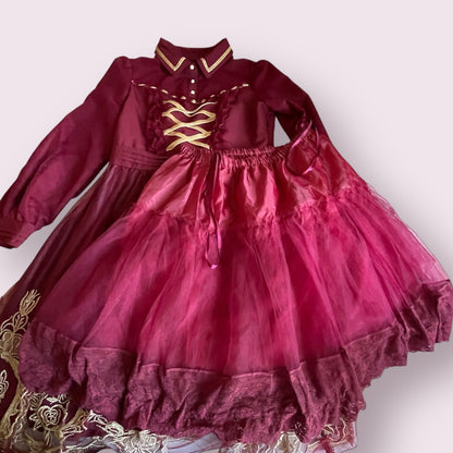 Axes Femme Burgundy Lolita Dress with a Separate Matching Petticoat1