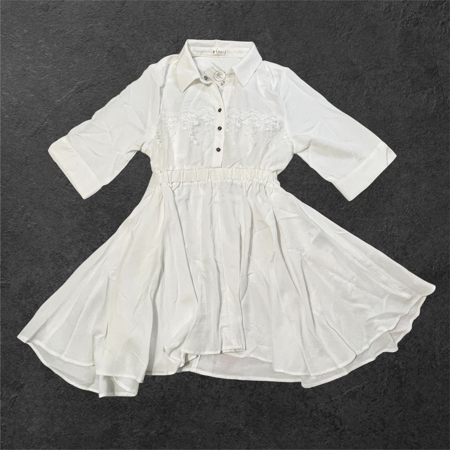 Axes Femme shirt dress ivory lace-detail – sweet romantic jfashion0