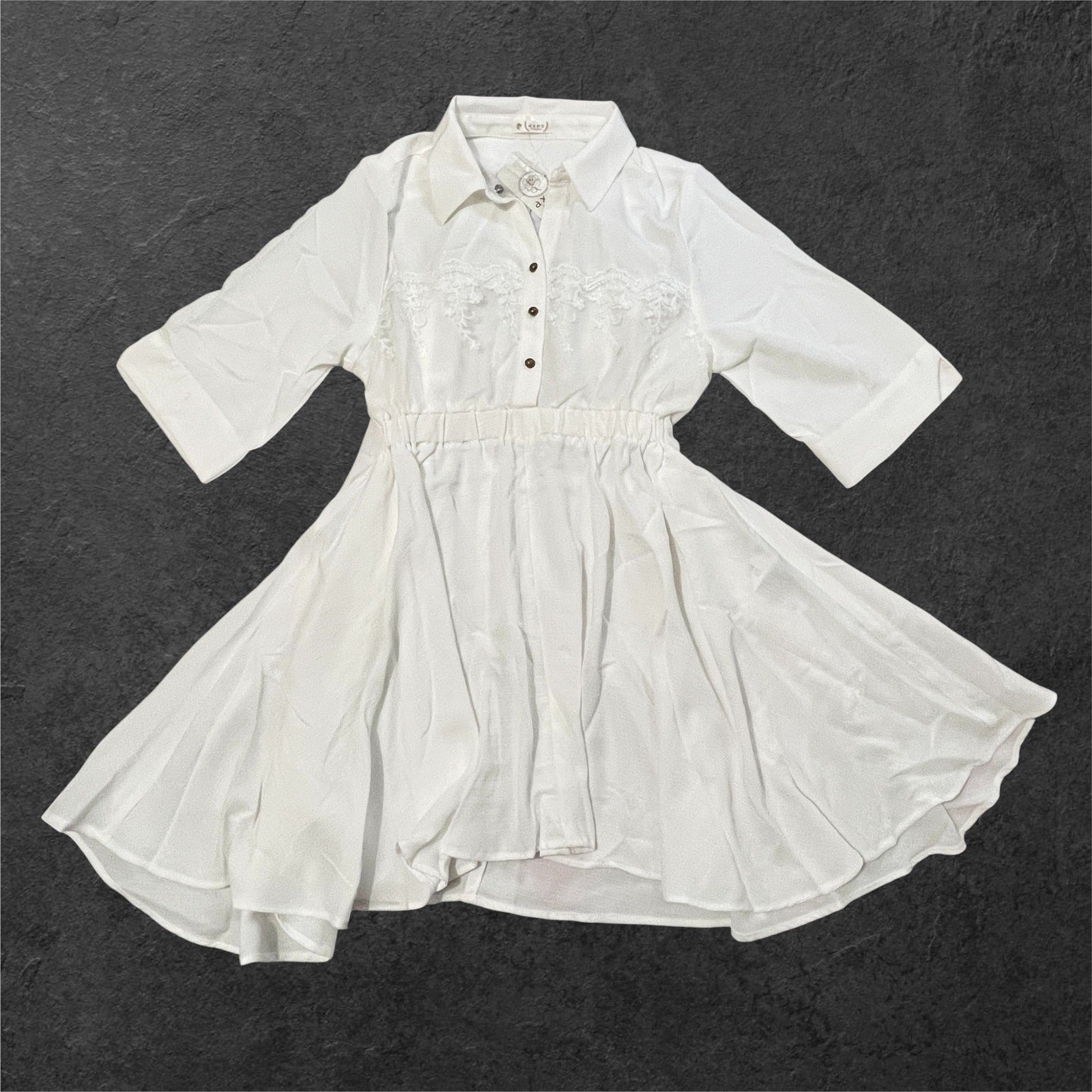 Axes Femme shirt dress ivory lace-detail – sweet romantic jfashion0
