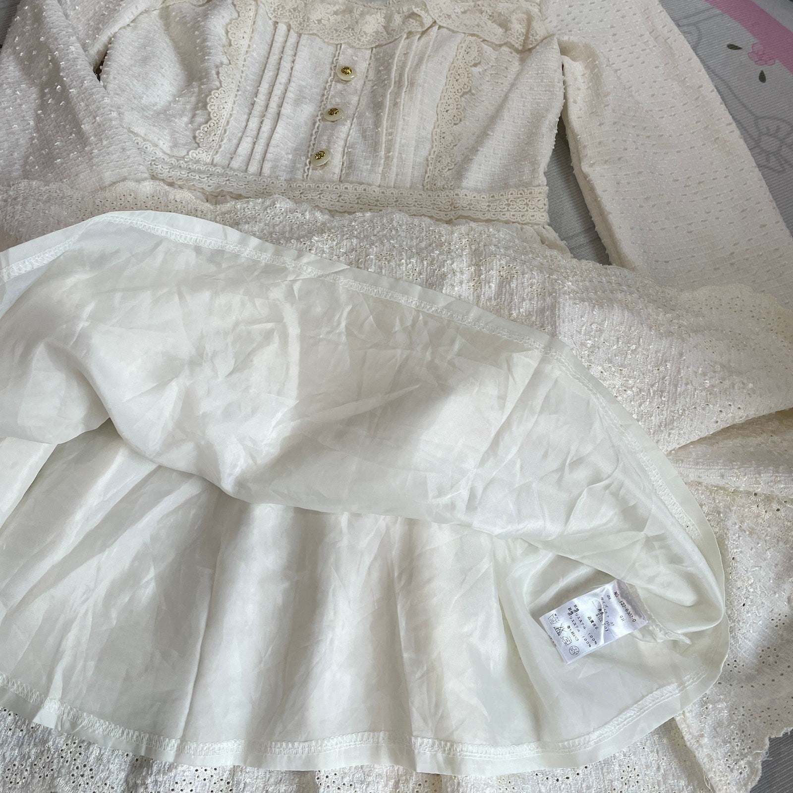 Liz Lisa White Dobby Lace Mini Dress Ryousangata Kawaii Girly Kei4