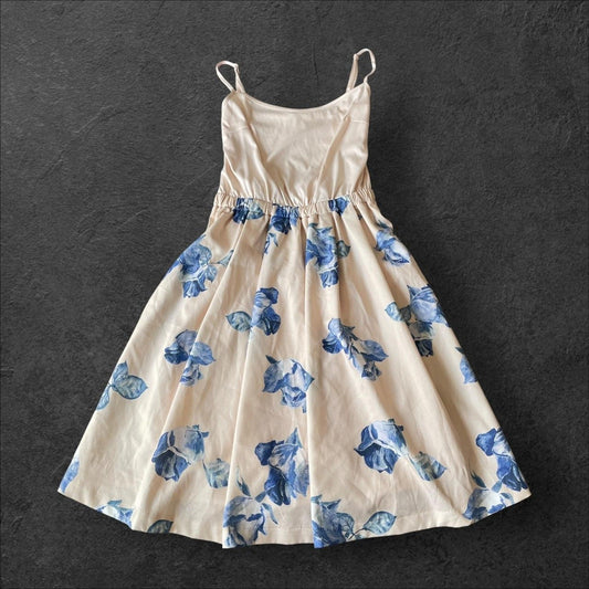 Ivory & Blue Lilidia Floral Midi Dress – Lightweight & Breezy0