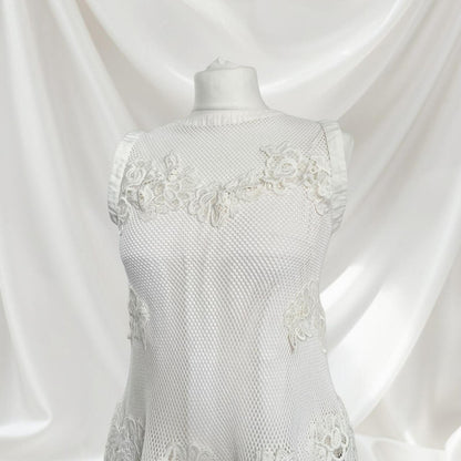 Japanese brand Snidel white dress two-piece with a mesh outer dress3
