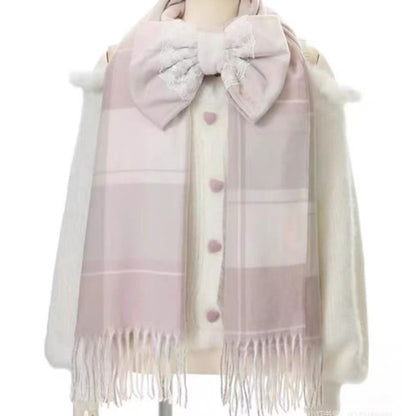 Liz Lisa Check Scarf with Detachable Bow – Himekaji / Sweet Lolita Style0